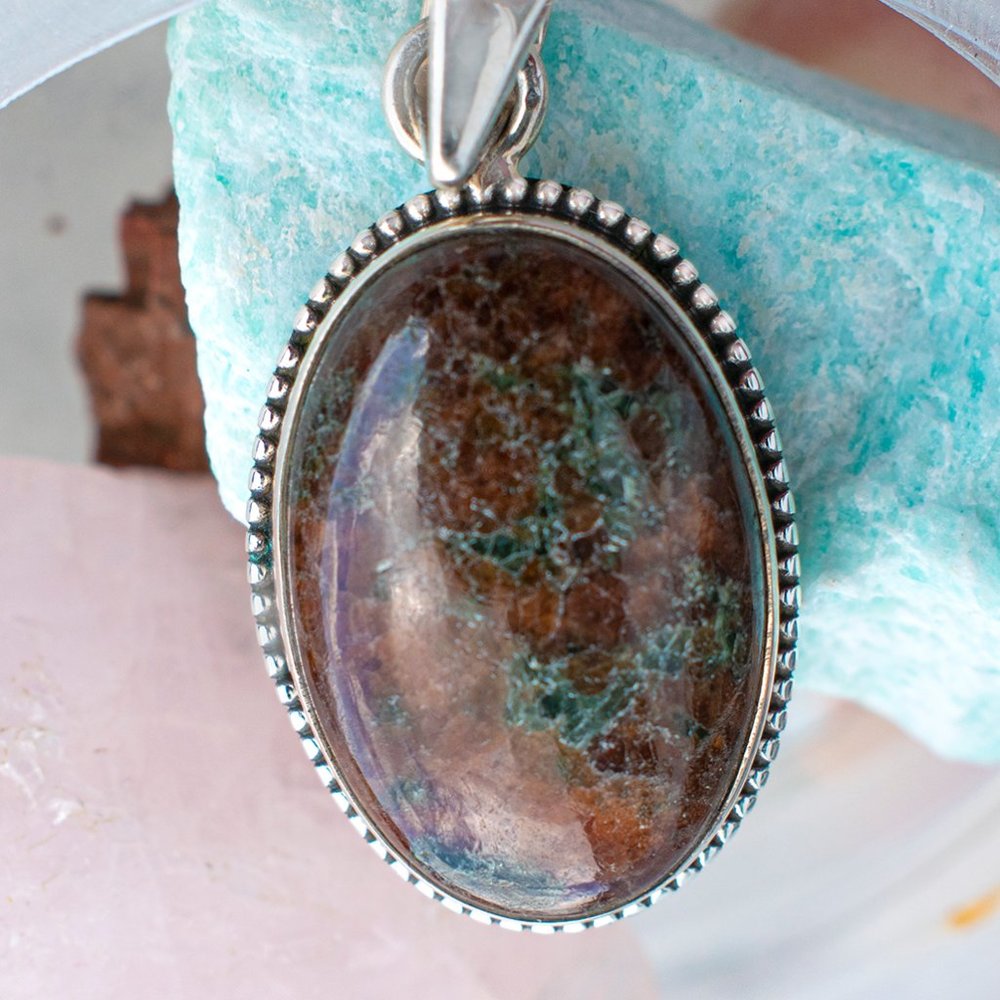 Grass Garnet Sterling Silver Pendant